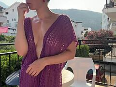 Hot Blonde Exhibitionist Wife Naked in Public with Wet Shaved Pussy and Big Ass Flashing Outdoors