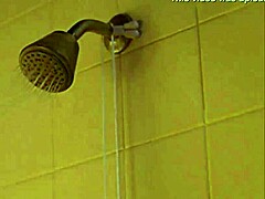 tania saulnier takes a relaxing shower scene