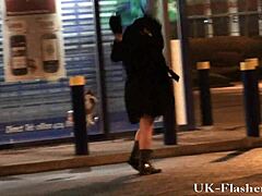Why does Andrea love flashing her shaved pussy in public? This mature British wife gets off on outdoor nudity and wanking in Birmingham.