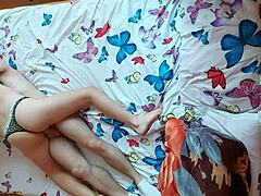 Teen Couple Enjoys Passionate Lovemaking In Top View