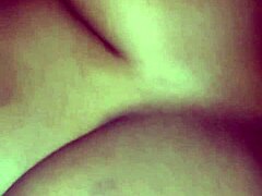 in her first solo act the curvy black babe spreads legs for close-up fingering of her tight shaved pussy