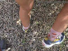 Amateur Milf Gets Pissing Fucking And Creampied In Public Outdoor Spot.
