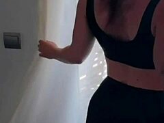 Beautiful Foreigner Gives Muscular Guy Deepthroat Blowjob with Wet Pussy Spitting and Dirty Talk for Rent. She Moans in Lingerie During Handjob.