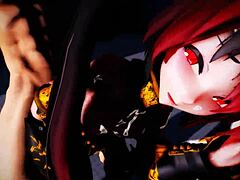tda princess knight zatsune explores the restroom with monster elements in mmd style