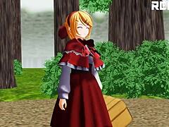 Giantess Red Riding Hood Visits in MMD Animation