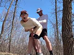 Come camp with me for road head outdoor sex almost caught and showering