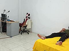Step Sister Sitting While I Masturbate For Her