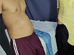 Indian girl in kurta salwar enjoys romantic sex with her boyfriend