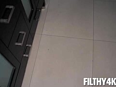 Teen Dixie Lynn fucks stepbro in washroom POV blowjob 😏