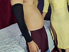 Indian girl in kurta salwar enjoys romantic sex with her boyfriend
