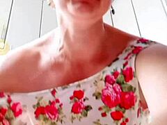 amateur flashes upskirt panties and shaved pussy during broadcast