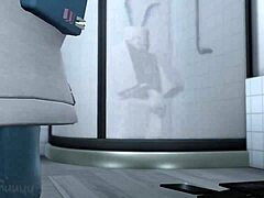 Blue girl sex with cumshot contrast