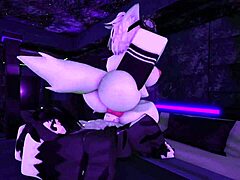 Oh wow, hard sex with my furry girlfriend in Roblox, bent over for doggystyle!
