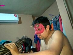Lingerie-Clad Milf Gives Footjob in Fishnets