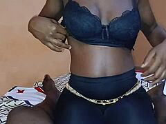 Ebony Slimthick Fucks Mature Friend in Pantyhose