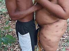 Thick Ass Ebony Bitch Fucks Boyfriend In Outdoor Bush