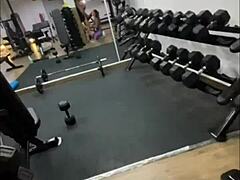 while training, i fuck her hard and cum in her mouth