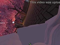 Roblox character engages in passionate fucking with a girl in the park.