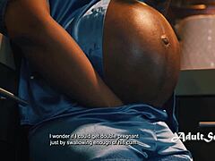 in the kitchen, pregnant avery jane shifts from snacks to craving nathan bronson's seed in intense interracial action with her big ebony ass.