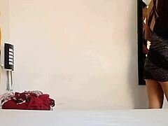 Peruvian teen records stepdad watching her try on clothes before taking his cock in her wet shaved pussy