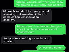 Sexting emasculating my sissy bitch with clit teasing and femdom humiliation commands