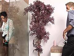 Romana Bends Over for Shower Doggy Fuck