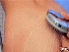 Honey picks up a dildo for her solo session. She fingers that tight juicy wet pussy while moaning