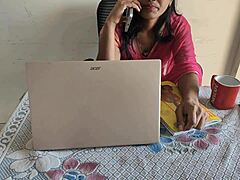 desi indian bhabhi was working in office when i brutally fucked her with creampie