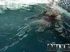 Tatted Blonde Kitty Quinn Gets Oiled And Takes Bbc Poolside In Florida