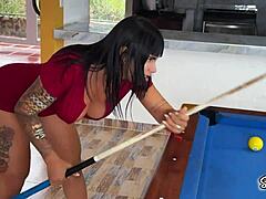 I love how Sayafit and Anissa Miller shove pool balls and cue between their huge Colombian asses