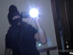this night burglar sneaks in and fucks the sleeping blonde teen babe with small tits roughly, ending in facial cumshot and ball licking