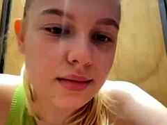 Walking with vibrator in pussy in the public makes this fat bbw teen with big natural tits orgasm hard