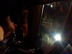 oh man, alone in the car jerking off that big cock solo style, public outdoor vibes 🚗🍆