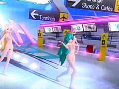 Hatsune Miku Rin and Luka in Tricolore Airline Project Diva Nude Mod!