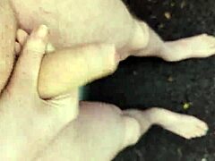 Risky masturbating outside at midday with big cock pov amateur homemade solo naked public outdoor action