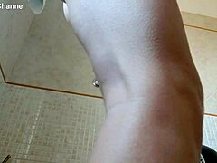 Chantal's Transparent Stockings Reveal Cute Big Natural Tits and Wet Pussy Close-Up