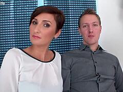 Short Haired Wife Gabrielle Gucci Takes A Huge Black Cock!