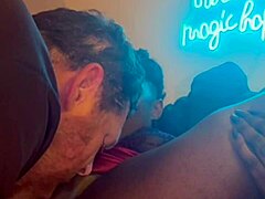 ebony amateur in homemade video gets her wet pussy licked deep then fucked doggystyle hard