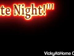 Check out blonde Vicky Vette in lingerie dildo fucking her big pussy lips to orgasm! 🔥