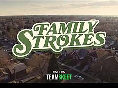 in this familystrokes trailer, the redhead gets her pussy licked deep while bent over for hardcore doggystyle fucking. she chokes on cock too.