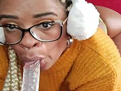 hey check out this putinha latina just swallowing that dildo whole