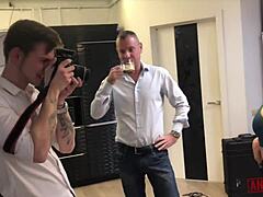 Hot brunette Amalia takes hard anal and cum on ass
