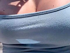 Artemisia Love Walking Outdoor Without A Bra Horny Af