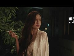 in this modelmedia asia tale a young 18+ married woman named bai jie explores newlywed love with big tits pussy blowjob and wife swap in a steamy 4 some