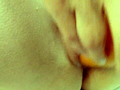 wife subtly fucks herself with that big fat carrot while hinting at more homemade pleasures