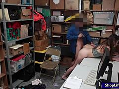 two tight teen 18+ thieves get pounded hard by the lp officer in the office to dodge charges ๐ค