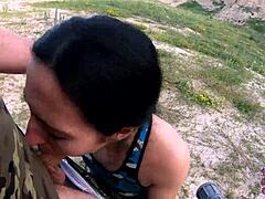 what if you get an outdoor blowjob from a brunette girlfriend in the middle of nowhere with sloppy cum swallowing