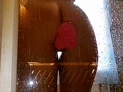 I can't resist playing with my juicy ass in the shower using that pink dildo for fun.