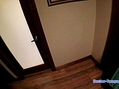 Dr Tampa examines petite Rina Arem with latex gloves and deep probing in Florida clinic backstage