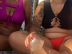 hey, we're alone on the beach flashing and getting wild without the husband knowing π